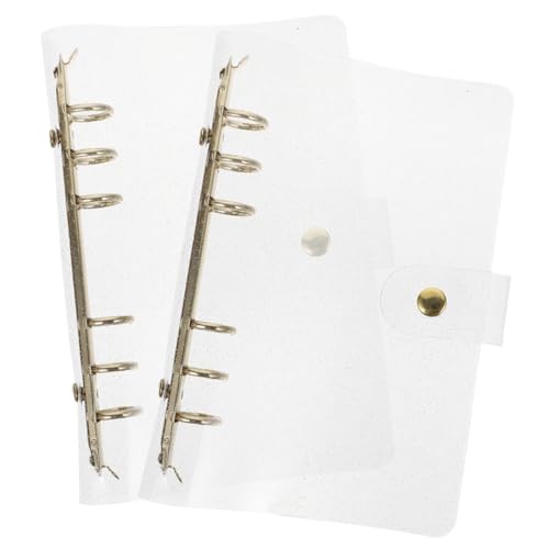 SOPOTUTU 2 Stück Teiliges Transparentes PVC Schnellhefter mit Druckknopfverschluss Nachfüllbare Lose Hülle für Notizbuch Strapazierfähige Dokumentenmappe für Büro und Reise von SOPOTUTU
