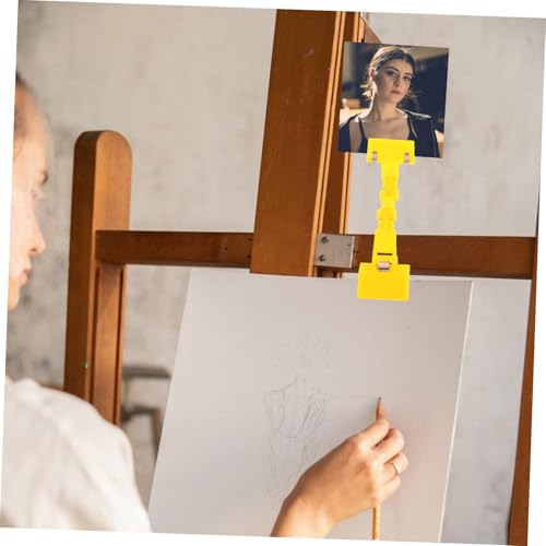 SOPOTUTU 2 Stücke Multifunktionale Kunststoff Bildclips Drehbar Stabile Fotoklammern für Zeichnungen Skizzen Nachrichtenhalter Zufällige Farben Künstlerbedarf Büro Zufällige von SOPOTUTU