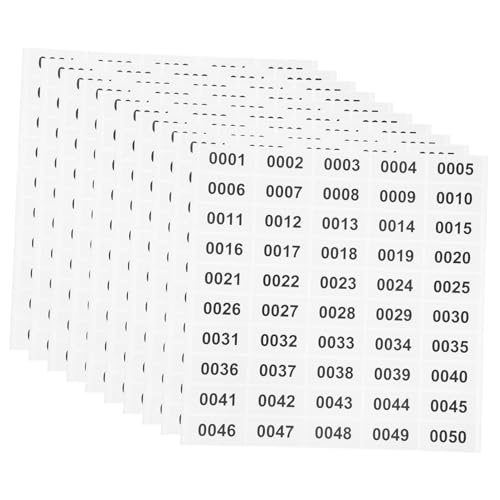 SOPOTUTU 20 Blatt Digitales Etikett Etiketten Seriell Vinyl Rechteckig Nummernklassifizierungsaufkleber Schüttgut Klassenzimmer Nummeriert Aufkleber Mit Zahlen Für Nummernaufkleber Papier von SOPOTUTU
