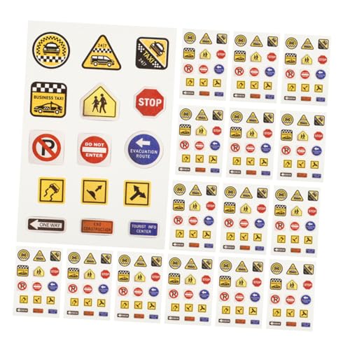 SOPOTUTU 20 Blatt Verkehrszeichen Aufkleber Offroad Aufkleber Verkehrszeichen Für Verkehrszeichen Aufkleber Verkehrsspielschilder Bauaufkleber Lernspielzeug DIY Parkaufkleber von SOPOTUTU
