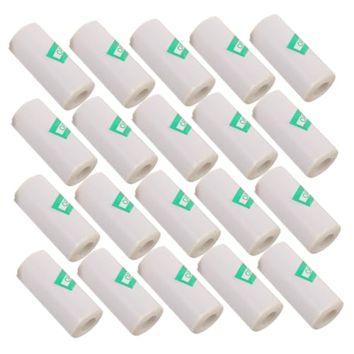 SOPOTUTU 20 Rollen Selbstklebendes Thermodruckerpapier Schnelles Thermoetikettenpapier für Mini-drucker Langlebige Aufkleber für Versand Lager Büro und Scrapbooking Kompatibel mit von SOPOTUTU