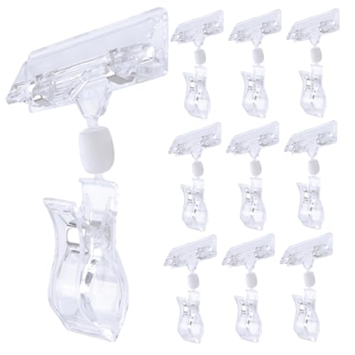 SOPOTUTU 20 Stück Drehbare Preisschildhalter Transparente Schilderhalter Clips für Supermärkte Geeignet für Preis und Werbesignale Geschäften und Messen von SOPOTUTU