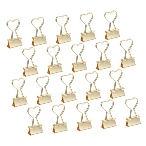 SOPOTUTU 20 Stück Goldene Binder Clips Metall Büroklammern für Dokumente Journaling und Bastelarbeiten Vielseitige Klammern für Bürobedarf Widerstandsfähig und Leicht und Tragbar von SOPOTUTU