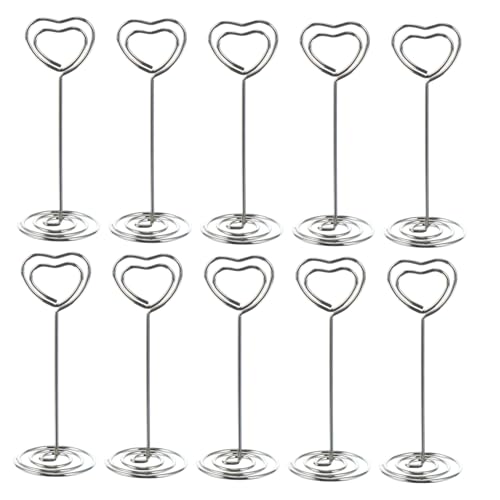 SOPOTUTU 20 Stück Herzförmige Metall Memo Clips Nickelfarben Foto Halter Tischkartenhalter für Hochzeit Desktop Dekoration Gästegeschenke von SOPOTUTU