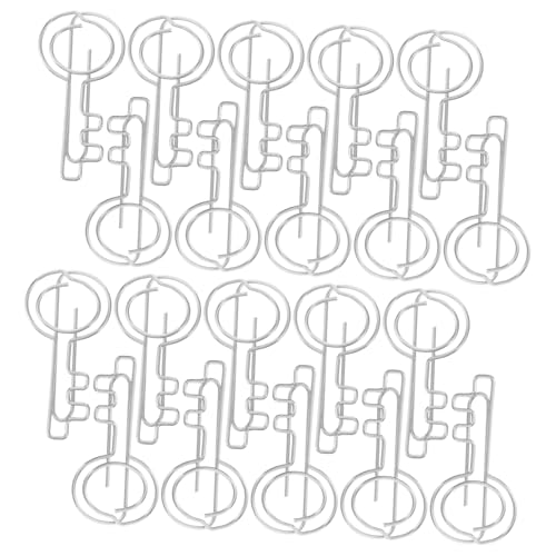 SOPOTUTU 20 Stück Mappe Wichtige Büroklammern Schicke Büroklammern Dekorative Clips Mini -papierclips Schlüsselförmige Büroklammern Dekorative Papierklammern Büroklammern Klein Silver Eisen von SOPOTUTU
