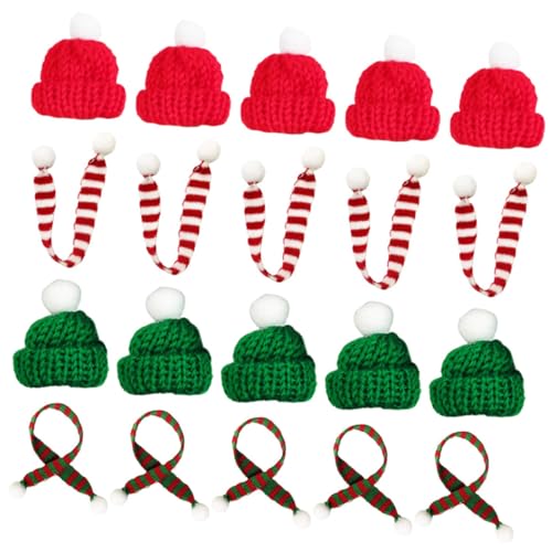 SOPOTUTU 20 Stück Teiliges Mini Wollmützen und Schal Set für Weihnachtsflaschen Dekoration Weiche Farbenfrohe Strickhauben mit Schals Geeignet für Xmas Puppen und Festliche Tischdeko SOPOTUTU 20 Stück Teiliges Mini Wollmützen und Schal Set für Weihnachtsflaschen Dekoration Weiche Farbenfrohe Strickhauben mit Schals Geeignet für Xmas Puppen und Festliche Tischdeko von SOPOTUTU