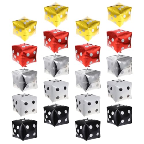 SOPOTUTU 20 Stück Teiliges Würfel Folienballon Party Dekoration in Gold Silber Schwarz Weiß Rot Würfel Luftballons für Spielabend Hochzeits Wanddeko Themenparty Zubehör SOPOTUTU 20 Stück Teiliges Würfel Folienballon Party Dekoration in Gold Silber Schwarz Weiß Rot Würfel Luftballons für Spielabend Hochzeits Wanddeko Themenparty Zubehör von SOPOTUTU