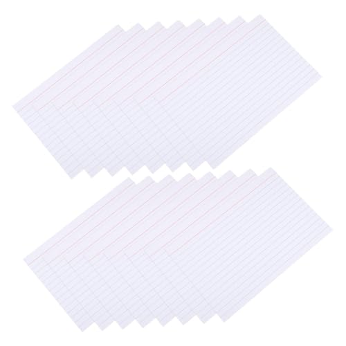 SOPOTUTU 200 Blatt Karteikartenbuch Schwarze Karteikarten Linierte Karteikarten Papier Weiß von SOPOTUTU
