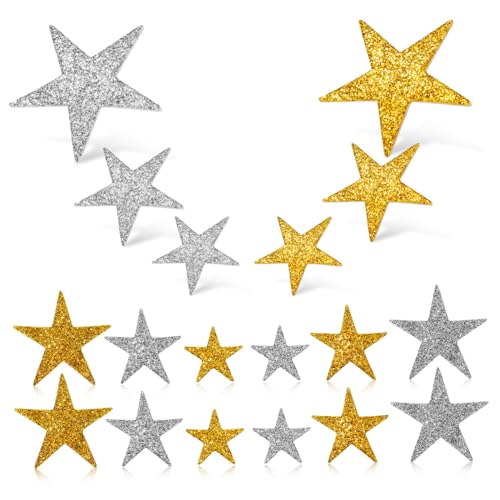 SOPOTUTU 200 Stück Glitzernde Weihnachtsstern Aufkleber aus Mischgröße Kunsthandwerk Sticker für DIY Projekte und Bastelarbeiten Weihnachtsdekoration Geschenkverpackung von SOPOTUTU