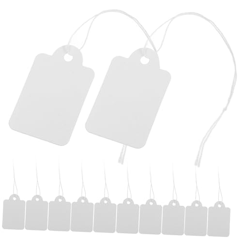 SOPOTUTU 200 Stück Pre Tied Preisetiketten mit Schnur Beschreibbare Hängeschilder für Schmuck Kleidung und Bastelprojekte Weiß SOPOTUTU 200 Stück Pre Tied Preisetiketten mit Schnur Beschreibbare Hängeschilder für Schmuck Kleidung und Bastelprojekte Weiß von SOPOTUTU