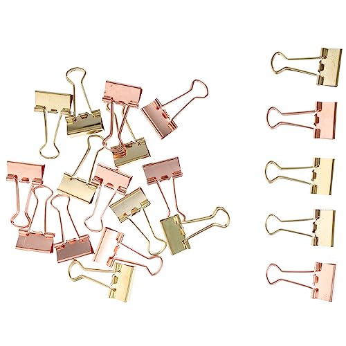 SOPOTUTU 20Stücke Dokumentfixierungsclips Aus Dekorative Büroklammern Und Roségold Für Büro Schule Und Zuhause Langlebig Und Praktisch Für Einfache von SOPOTUTU