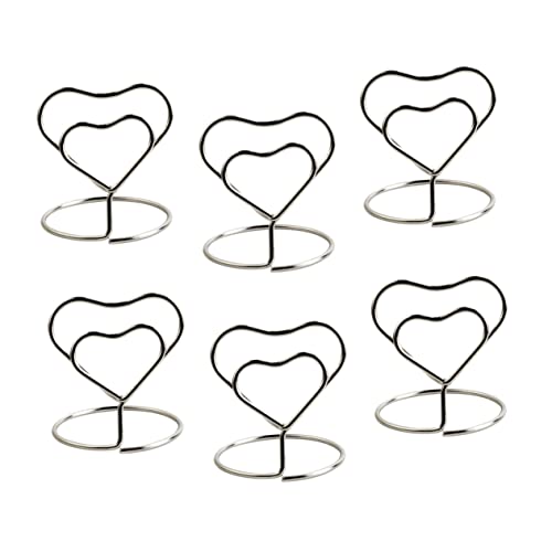 SOPOTUTU 20Stücke Herzform Tischkartenhalter aus Draht Elegante Platznummernhalter für Hochzeiten Geburtstagsfeiern und Besondere Anlässe Silber von SOPOTUTU