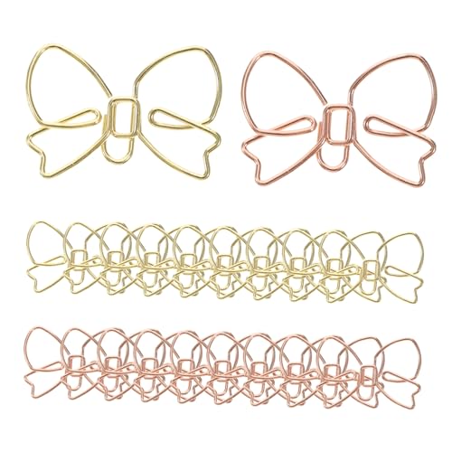 SOPOTUTU 20Stücke Kreative Büroklammern Roségold Und Geformte Dokumentenclips Für Büro Und Schule Praktische Mehrzweckpapierclips Für Dokumente Und Dekoration von SOPOTUTU