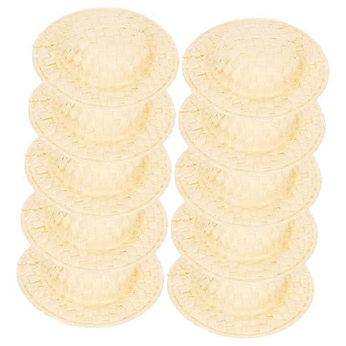 SOPOTUTU 20stücke Miniatur Puppenhüte Aus Papier Handgefertigte Gewebte Hüte Für DIY Bastelprojekte Und Fotorequisiten Beige Zubehör Für Puppen Und Kreative Dekoration von SOPOTUTU