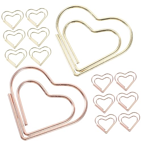 SOPOTUTU 24 Stück Herzförmige Büroklammern Teiliges Roségold und Gold Kreative und Dekorative Büroklammern für Schule Büro und Zuhause SOPOTUTU 24 Stück Herzförmige Büroklammern Teiliges Roségold und Gold Kreative und Dekorative Büroklammern für Schule Büro und Zuhause von SOPOTUTU