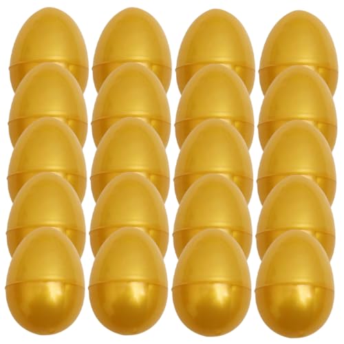 SOPOTUTU 24 Stück Teiliges Goldene Kunststoff Loseier zum Befüllen mit Süßigkeiten und Wiederbefüllbare Verpackungseier für Ostern Geburtstagsfeiern Kinderpartys und Geschenkverpackungen von SOPOTUTU