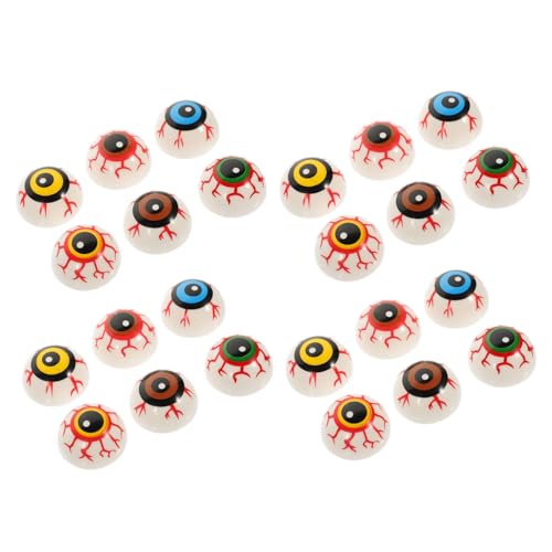 SOPOTUTU 24 Stück Teiliges Halloween Party Bouncy Eyeball Bunte Halbkugelförmige Hohlaugen Gruselige Deko für Kindergeburtstag und Horror Mottopartys von SOPOTUTU
