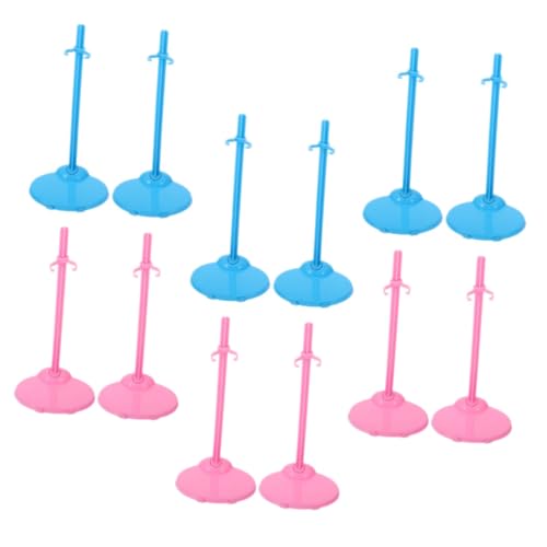 SOPOTUTU 24 Stück Teiliges Puppenständer Kleine Stabile Halterungen für Puppen und Actionfiguren Dekorative Stützen in Blau und Flache Basis für Sicheren Stand zur Präsentation und von SOPOTUTU