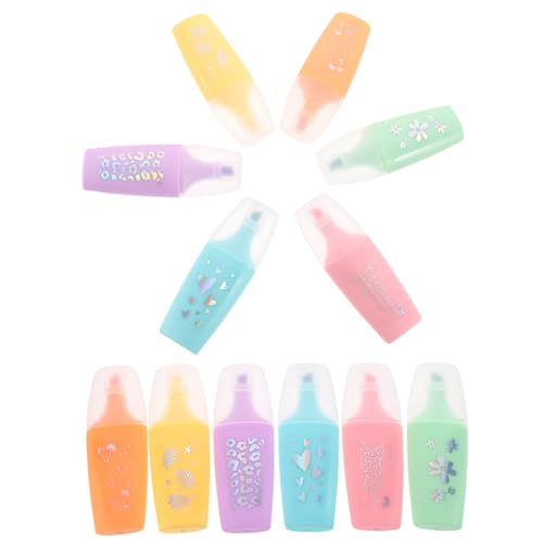 SOPOTUTU 24Stücke Cartoon Mini Highlighter Marker Stifte für Schule Büro und Kreative Projekte für Notizen Buchmarkierungen und Kunstwerke Designs von SOPOTUTU