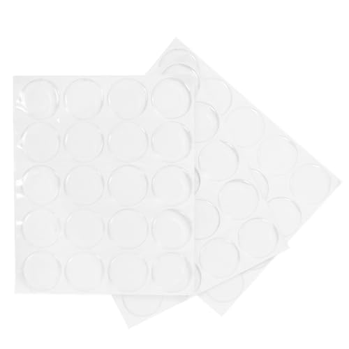 SOPOTUTU 3 Blatt Transparente Runde Epoxid Harz Sticker Selbstklebend Wasserfest für Schmuck DIY Basteln Flache Rückseite Resin Cabochons Aufkleber Zubehör von SOPOTUTU