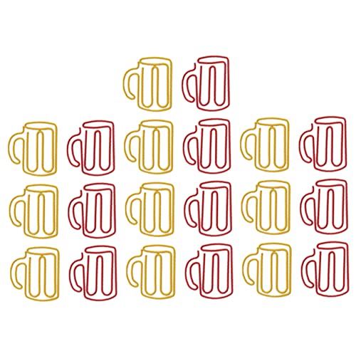 SOPOTUTU 3 Sätze Büroklammern Kreative Paper Clips Cup Form Für Büro Und Schule Rote Und Gelbe Klammern Vielfältig Einsetzbar Für Notizen Und Dokumente 20 Stück * 3 von SOPOTUTU
