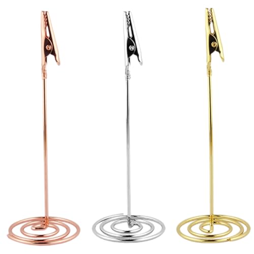 SOPOTUTU 3 Stck Teiliges Metall Memo Clip mit Stabilem Sockel Tischkartenhalter und Fotoclips Gold Silber Roségold Eleganter Tischdekoration für Dinner Party und Büro SOPOTUTU 3 Stck Teiliges Metall Memo Clip mit Stabilem Sockel Tischkartenhalter und Fotoclips Gold Silber Roségold Eleganter Tischdekoration für Dinner Party und Büro von SOPOTUTU