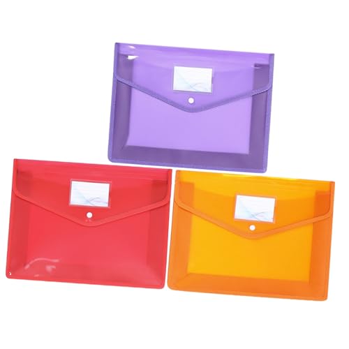 SOPOTUTU 3 Stück Dokumentenmappe Wasserdichte Dokumententasche Transparent mit Druckknopf Organizer für Büro und Reisen Vielseitige Aufbewahrung für Wichtige Unterlagen von SOPOTUTU