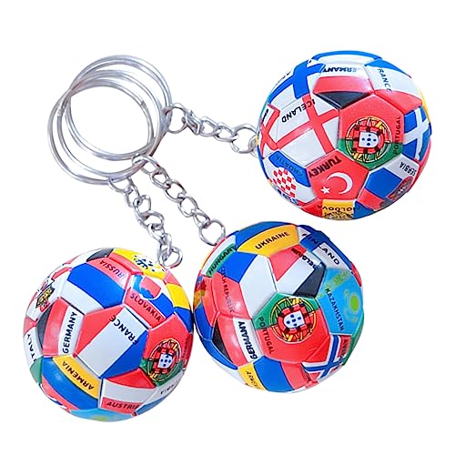 SOPOTUTU 3stücke Fußball Schlüsselanhänger Mit Internationalen Flaggen Deko Für Sportevents Fußballpartys Und Für Fans von SOPOTUTU