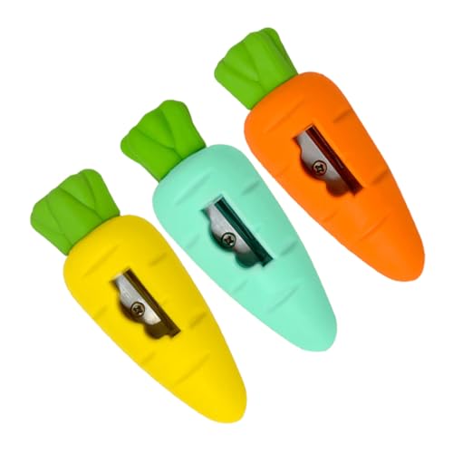 SOPOTUTU 3 Stück Teiliges Mini Karotten Radiergummi mit Integriertem Bleistiftspitzer Kreatives Schulzubehör für Handlich und Tragbar für Zeichnen Skizzieren und Klassenraumgebrauch von SOPOTUTU