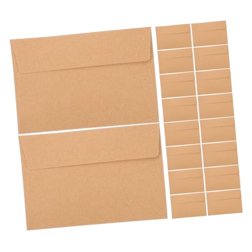 SOPOTUTU 30 Stück Einladungsumschlag Briefumschläge Umschläge für Hochzeitseinladungen Postkartenumschläge Papier Khaki von SOPOTUTU