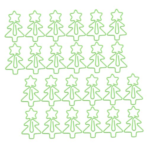 SOPOTUTU 30 Stück Weihnachtliche Büroklammern Metall Paperclips Weihnachtsbaum Form Dekorative Lesezeichen und Dokumentenmarker für Büro Schule und Festlichkeiten von SOPOTUTU