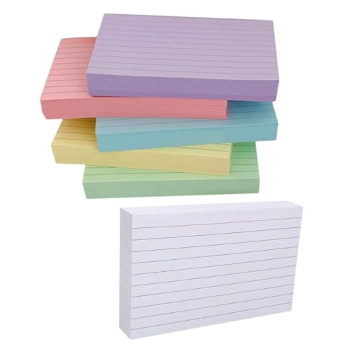 SOPOTUTU 300 Stück Karteikarten Liniert Bunte Farben Flashcards Notizkarten Papier Stabile Schreiboberfläche Vielseitig für Schule Büro Lernen Planung von SOPOTUTU