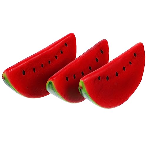 SOPOTUTU 3Stücke Künstliche Wassermelonen Scheiben Kreative Tischdekoration für Sommerpartys Lebensechte Fotorequisiten für Restaurants Küchen und Garten Farbenfrohes von SOPOTUTU