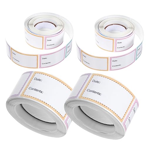 SOPOTUTU 4 Rollen Adhesive Lebensmittel Etiketten Aufkleber Abnehmbare Gefrieretiketten für Vorratsgläser und Lebensmittelbehälter zur Datumsmarkierung und Einfachen Klassifizierung SOPOTUTU 4 Rollen Adhesive Lebensmittel Etiketten Aufkleber Abnehmbare Gefrieretiketten für Vorratsgläser und Lebensmittelbehälter zur Datumsmarkierung und Einfachen Klassifizierung von SOPOTUTU