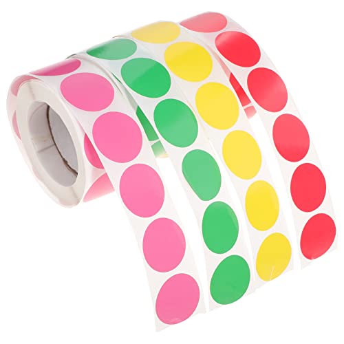 SOPOTUTU 4 Rollen Bunte Selbstklebende Punktaufkleber Farbige Etiketten für DIY Büroorganisation und Beschriftungen Runde Dots für Einfache Anwendung und Ordnung im Alltag von SOPOTUTU