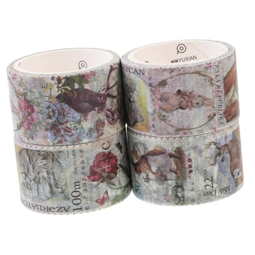 SOPOTUTU 4 Rollen Vintage Scrapbooking Aufkleber Kreative Stempel Sticker Papier Material Selbstklebend für Hand Account DIY Tagebuch Planer Dekoration Geeignet für Scrapbook Zubehör und SOPOTUTU 4 Rollen Vintage Scrapbooking Aufkleber Kreative Stempel Sticker Papier Material Selbstklebend für Hand Account DIY Tagebuch Planer Dekoration Geeignet für Scrapbook Zubehör und von SOPOTUTU