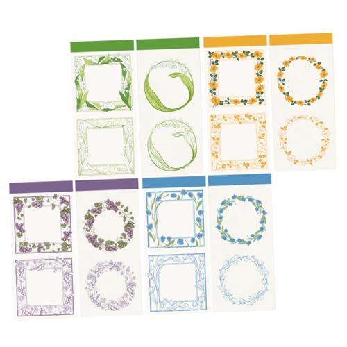 SOPOTUTU 4 Sätze Vintage Scrapbook Papier Teilig Dekoratives Background Paper mit Pflanzenmotiven Gerissene Vielseitig für DIY Notizbuch Grußkarten Verpackung Handliches Bastelpapier von SOPOTUTU