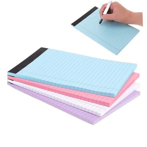 SOPOTUTU 4 Stück Farbiger Notizblock Notizblöcke Farbig College-notizblock College-liniertes Papier Entwurf Eines Notizblocks Blau Schreibwaren Notizpapier Pads Pastell Unterlage Papier von SOPOTUTU
