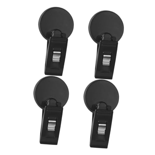 SOPOTUTU 4 Stück Inhaber eines Autotickets Parkscheinhüllen Abzeichenhalter Saugerbecher für Fenster Parkschildhalter auto bild halter Ticketrahmen Parkschein-Clip Fenstersauger PVC Schwarz von SOPOTUTU