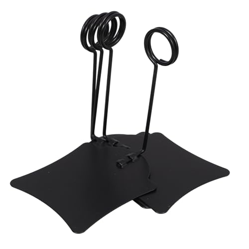 SOPOTUTU 4 Stück Preisschild -clip Aufsteckbar Inhaber Supermarkt Etiketten Clips Halter Stehen Tabletop -zeichenhalter Standschildhalter Tischmenühalter Zeichenclip Black Eisen von SOPOTUTU