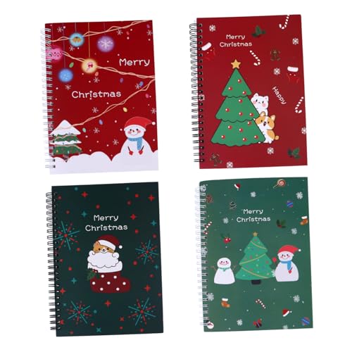 SOPOTUTU 4 Stück Teiliges Weihnachts Spiralnotizbuch mit Cartoon Motiv Praktisches Liniertes Schüler Schreibwaren Zubehör für Tagebuch Planer und zu Weihnachten SOPOTUTU 4 Stück Teiliges Weihnachts Spiralnotizbuch mit Cartoon Motiv Praktisches Liniertes Schüler Schreibwaren Zubehör für Tagebuch Planer und zu Weihnachten von SOPOTUTU