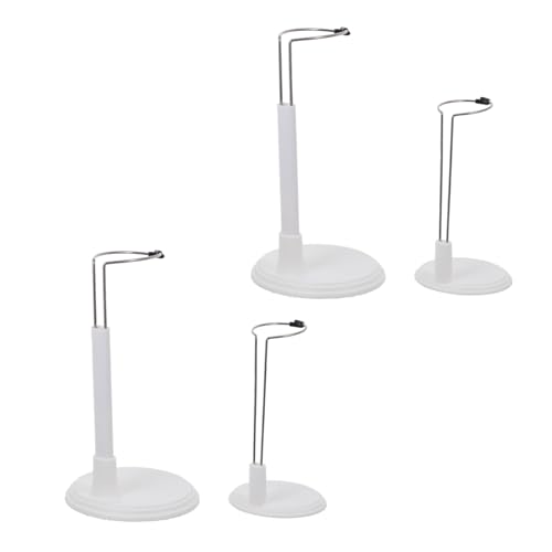 SOPOTUTU 4 Stück Teiliges Weißer Ausziehbarer Puppenständer aus Edelstahl Verstellbarer Display Rack für Stabile Figurenhaltung Geeignet für Puppensammlung Dekoration und von SOPOTUTU