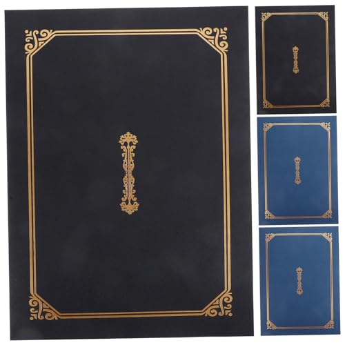 SOPOTUTU 4 Stück Urkundenmappe Papier Zertifikatshülle mit hochwertiger Folienprägung Format für Abschlussurkunden Diplome und Auszeichnungen Schützende Dokumentenhülle für Schüler und von SOPOTUTU