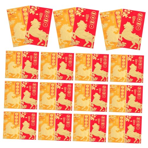 SOPOTUTU 48 Stück Teiliges Rote Umschläge Jahr Des Pferdes Rote Geldumschläge Vietnamesisch Chinesisch Lunar Neujahr Glücksumschläge Festliche Papierumschläge mit von SOPOTUTU