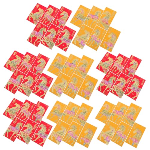 SOPOTUTU 48 Stück Teiliges Vietnamesisch Inspirierte Rote Geldumschläge Jahr Des Pferdes Design Lunar Year Lai See Umschläge für Tet Feier Hochzeit Geburtstag Dekoration von SOPOTUTU