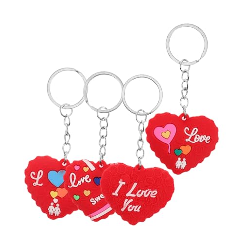 SOPOTUTU 4stücke Herz Schlüsselanhänger Weicher Im Kreativen Herzdesign Eleganter Dekorationsanhänger Für Taschen Schlüssel Und Mehr Für Valentinstag Und Besondere Anlässe von SOPOTUTU