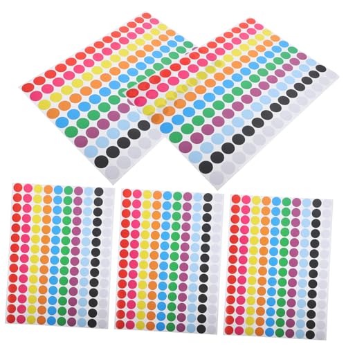 SOPOTUTU 5 Bögen Bunte Punktetiketten Basteln Pastellpunkte Kreise Kreisaufkleber Gelb Danke Runde Zahlen Etikettenaufkleber Punktfarbaufkleber Großgröße Punktaufkleber von SOPOTUTU