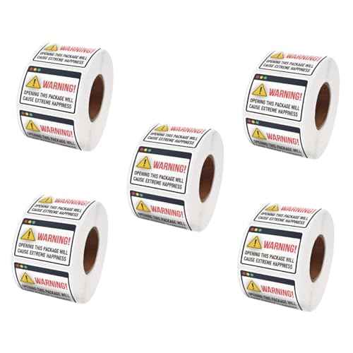 SOPOTUTU 5 Rollen Geschenksiegelaufkleber Dekoration geformt Party abdichtende Aufkleber geschenkverpackung kleine Warnung vor extremen Glücksaufklebern Warnaufkleber als von SOPOTUTU