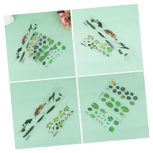 SOPOTUTU 5 Stck Teiliges Simulation Epoxidharz Aufkleber mit Pflanzen Entengrütze Motiven Langlebig Selbstklebend für DIY Dekoration Glatten Oberflächen Kreative Bastelmaterialien von SOPOTUTU