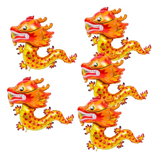SOPOTUTU 5 Stück Chinesische Drachen Aluminiumfolie Ballons Dekorative Cartoon Luftballons Rote Neujahrs Party Deko für Frühlingsfest und Geburtstagsfeiern SOPOTUTU 5 Stück Chinesische Drachen Aluminiumfolie Ballons Dekorative Cartoon Luftballons Rote Neujahrs Party Deko für Frühlingsfest und Geburtstagsfeiern von SOPOTUTU